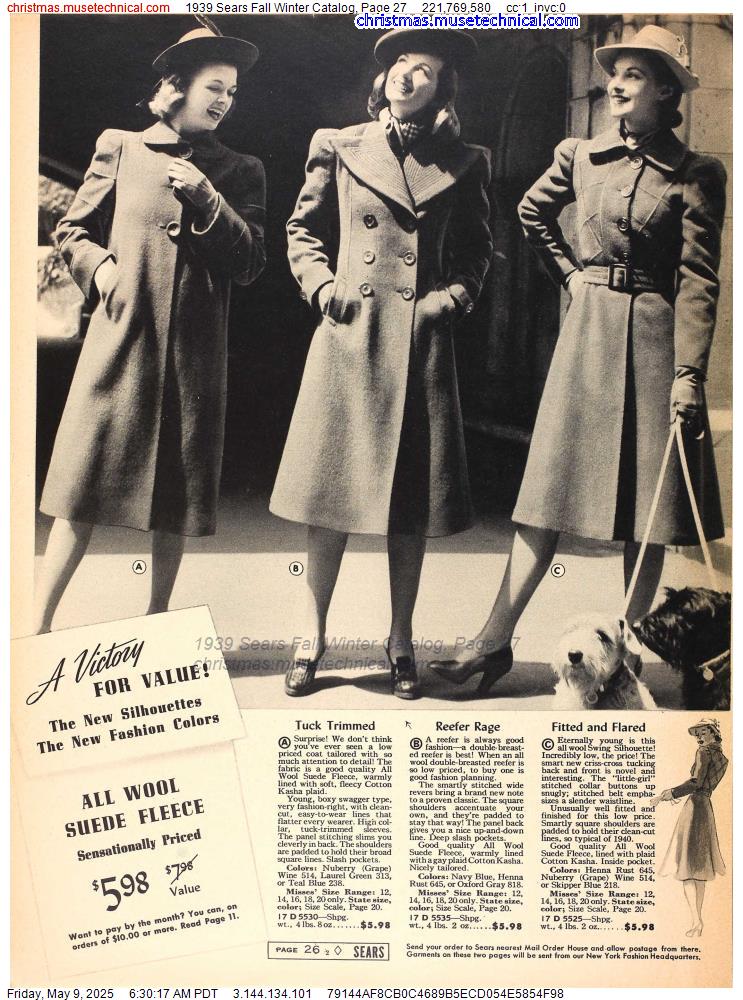 1939 Sears Fall Winter Catalog, Page 27