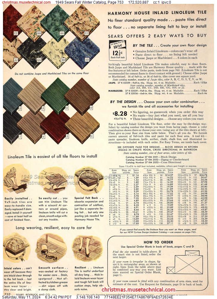 1949 Sears Fall Winter Catalog, Page 753