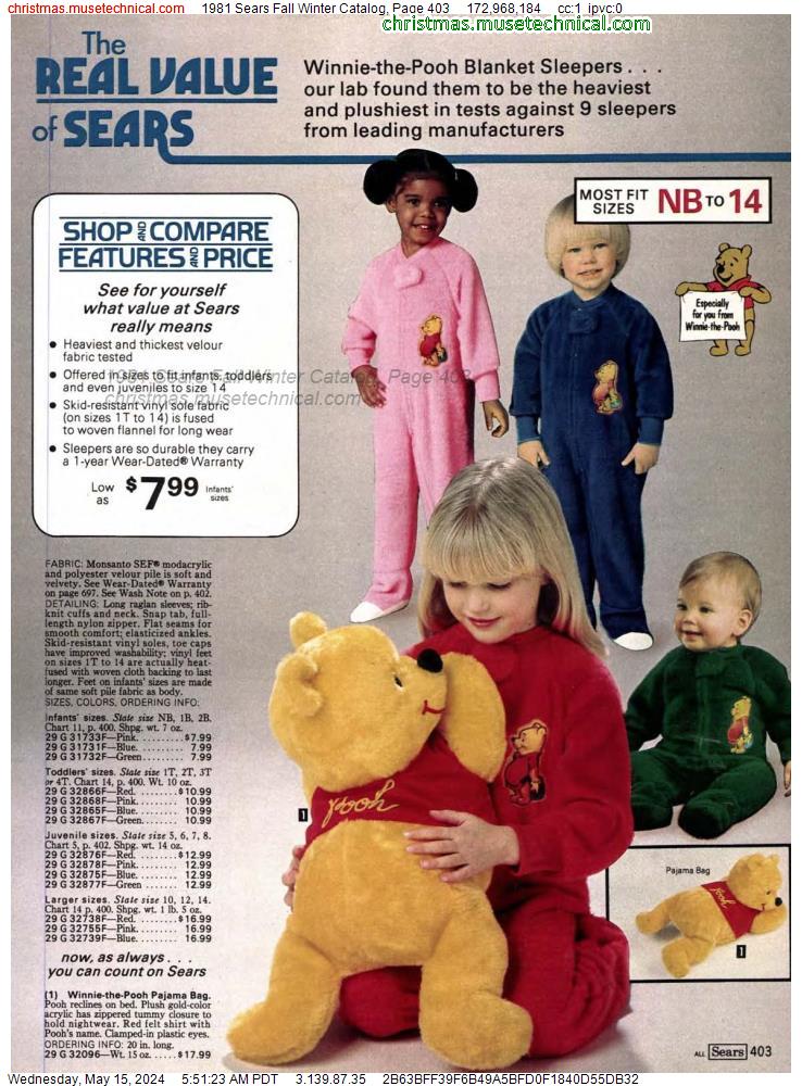 1981 Sears Fall Winter Catalog, Page 403