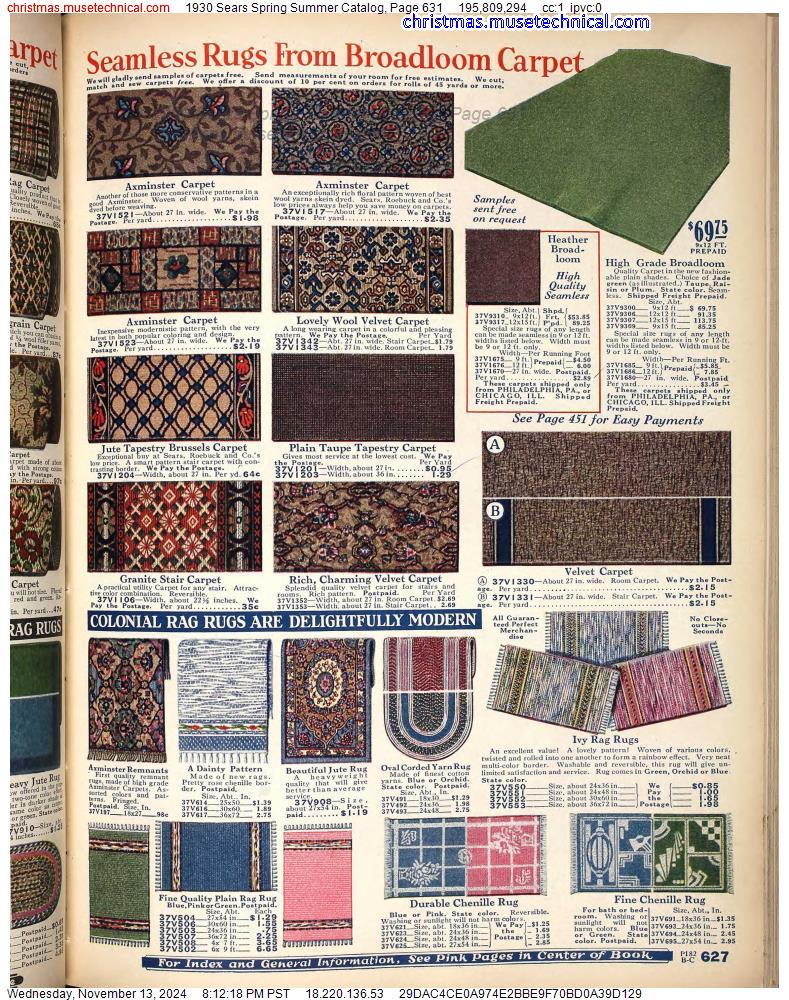 1930 Sears Spring Summer Catalog, Page 631