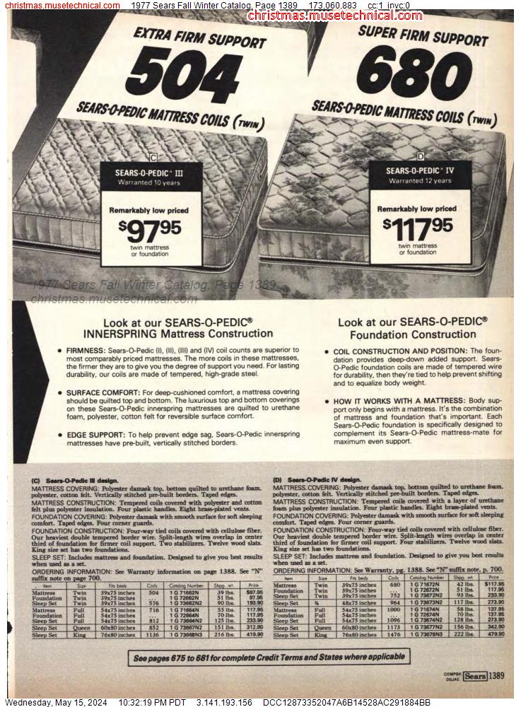 1977 Sears Fall Winter Catalog, Page 1389