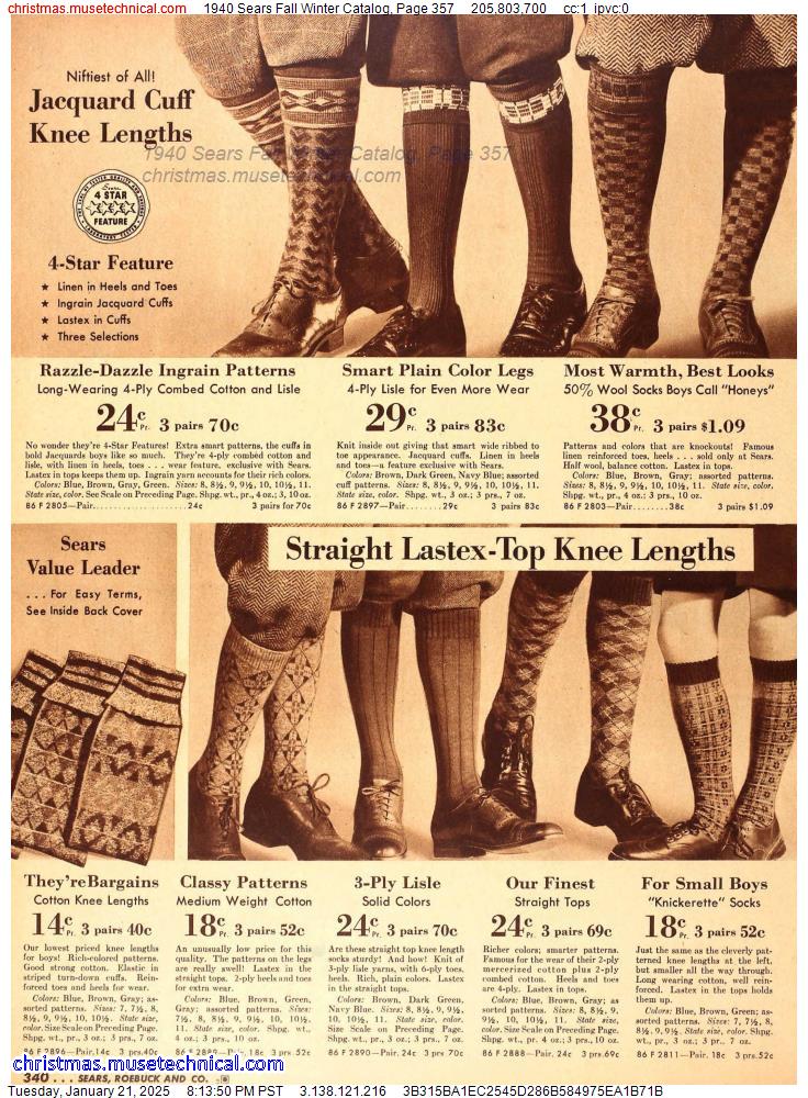 1940 Sears Fall Winter Catalog, Page 357