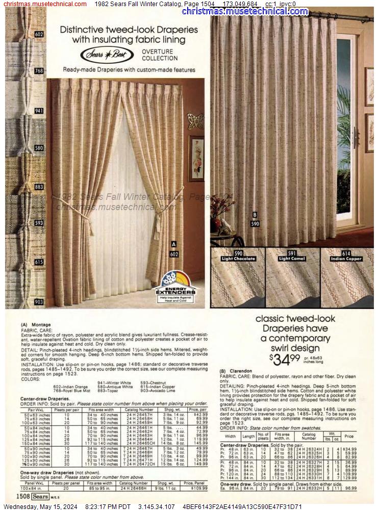 1982 Sears Fall Winter Catalog, Page 1504