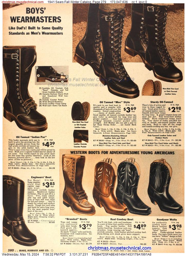 1941 Sears Fall Winter Catalog, Page 279