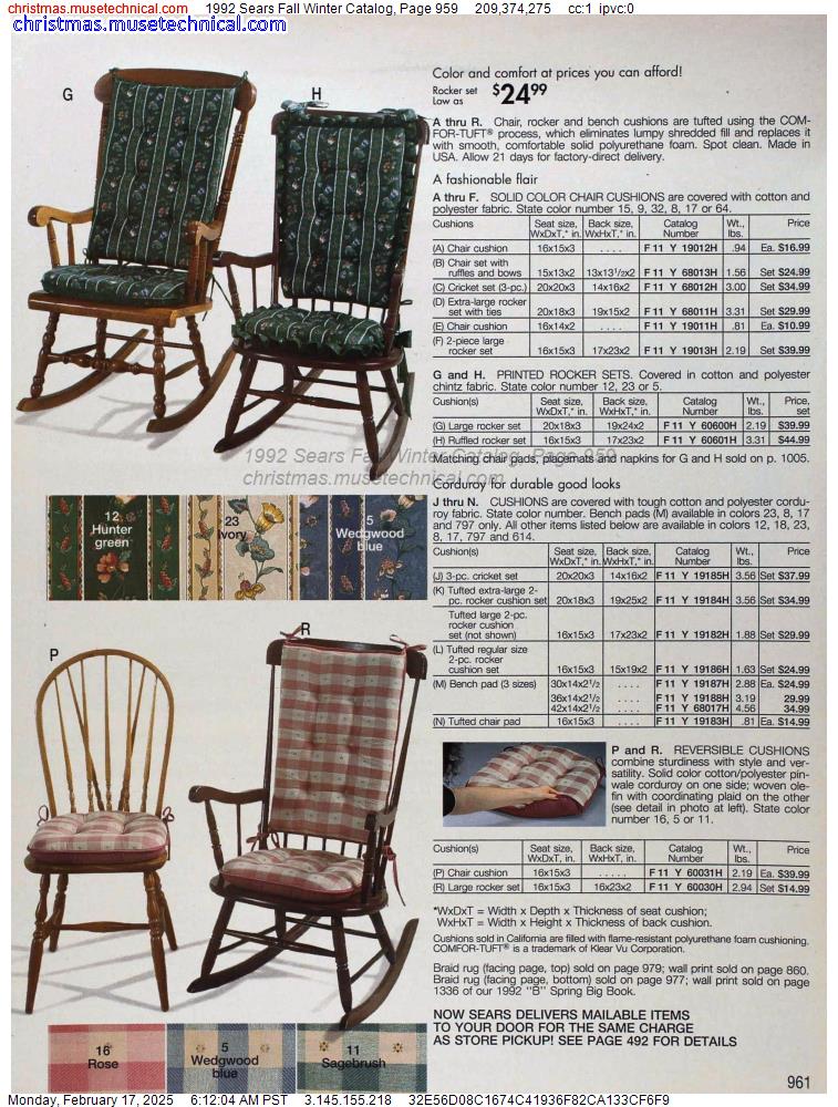 1992 Sears Fall Winter Catalog, Page 959