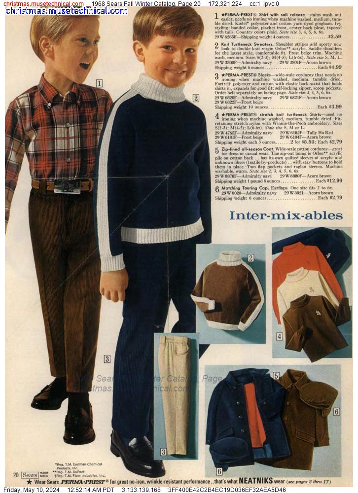 1968 Sears Fall Winter Catalog, Page 20