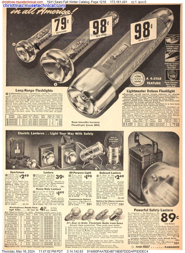 1941 Sears Fall Winter Catalog, Page 1216