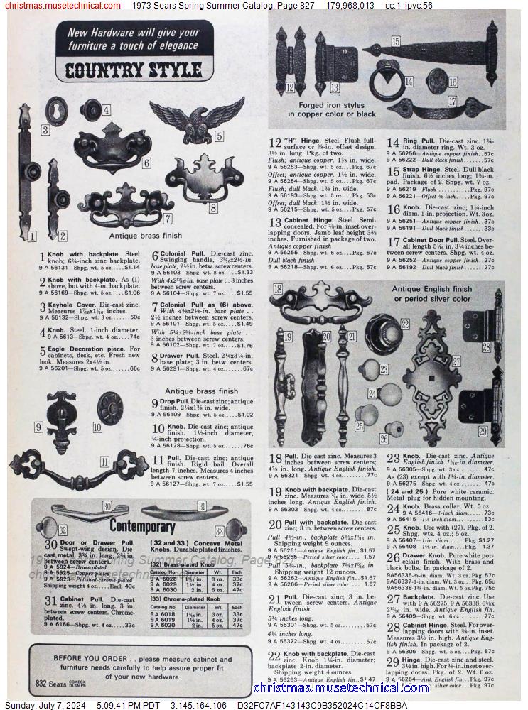 1973 Sears Spring Summer Catalog, Page 827