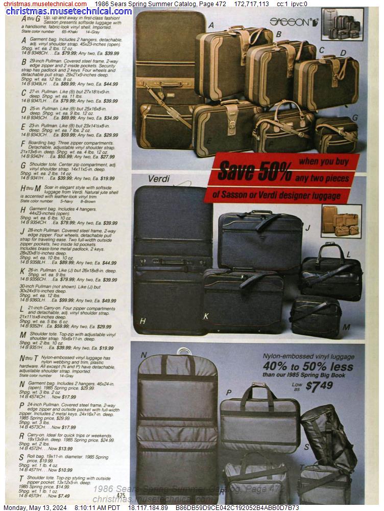 1986 Sears Spring Summer Catalog, Page 472