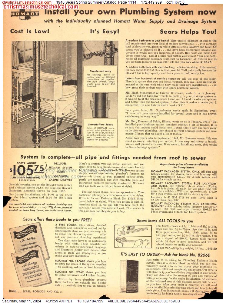 1946 Sears Spring Summer Catalog, Page 1114