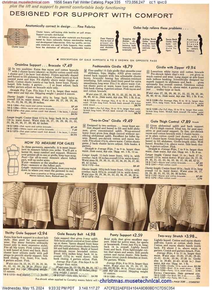 1956 Sears Fall Winter Catalog, Page 335