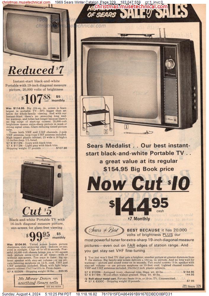 1969 Sears Winter Catalog, Page 329