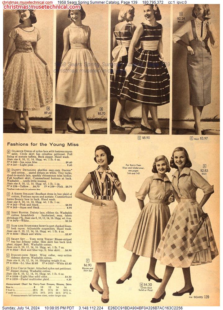 1958 Sears Spring Summer Catalog, Page 139