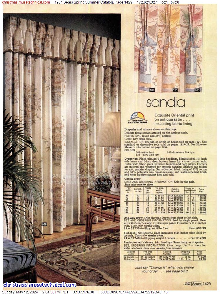 1981 Sears Spring Summer Catalog, Page 1429