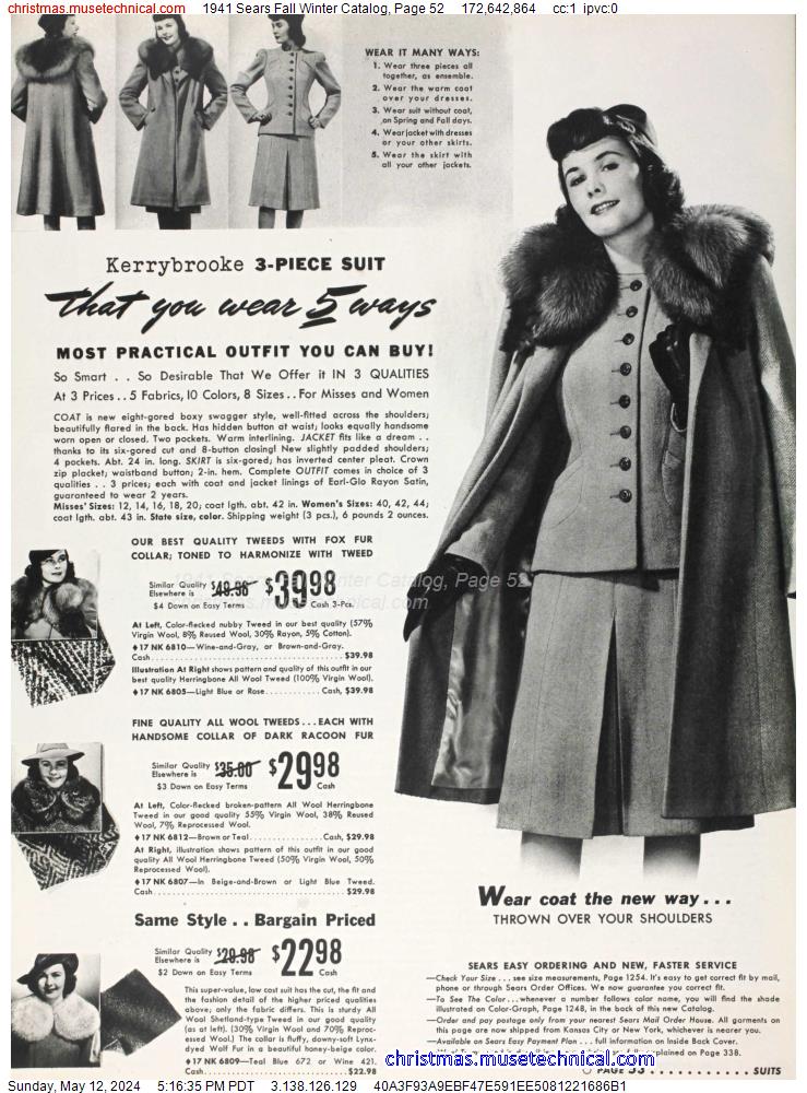 1941 Sears Fall Winter Catalog, Page 52