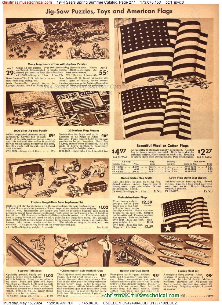 1944 Sears Spring Summer Catalog, Page 277