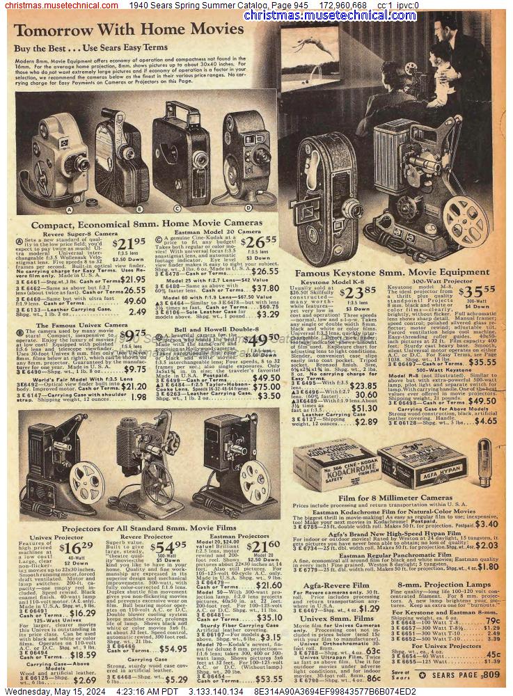 1940 Sears Spring Summer Catalog, Page 945