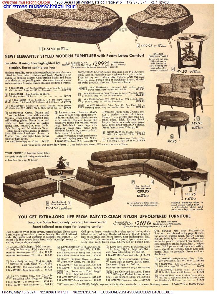 1956 Sears Fall Winter Catalog, Page 945