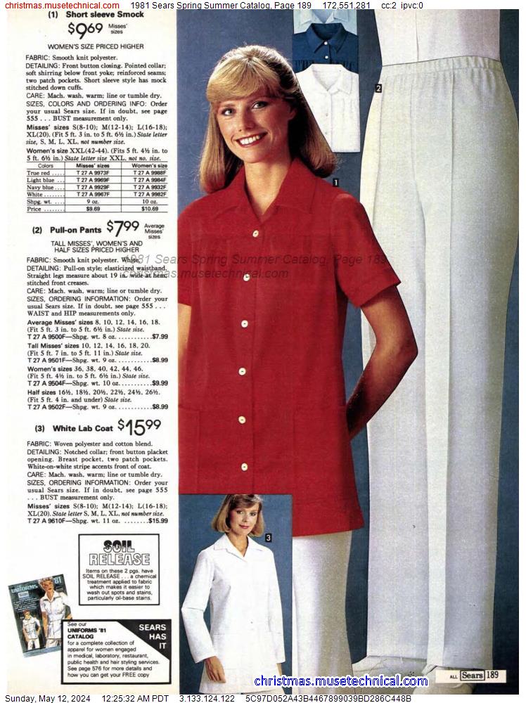 1981 Sears Spring Summer Catalog, Page 189