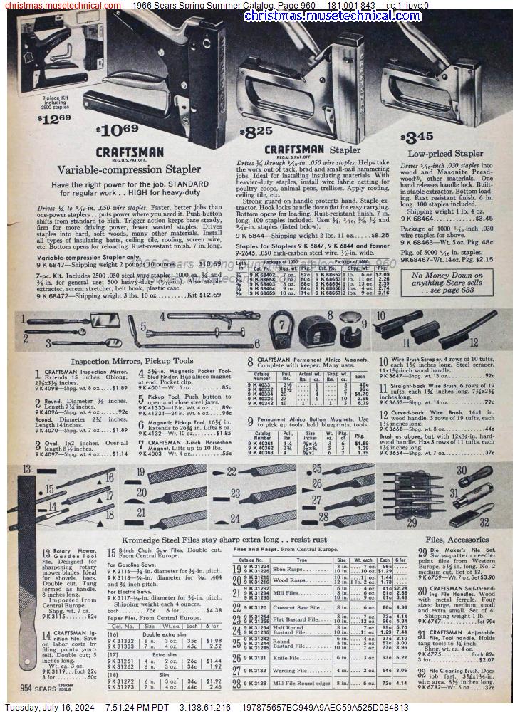 1966 Sears Spring Summer Catalog, Page 960