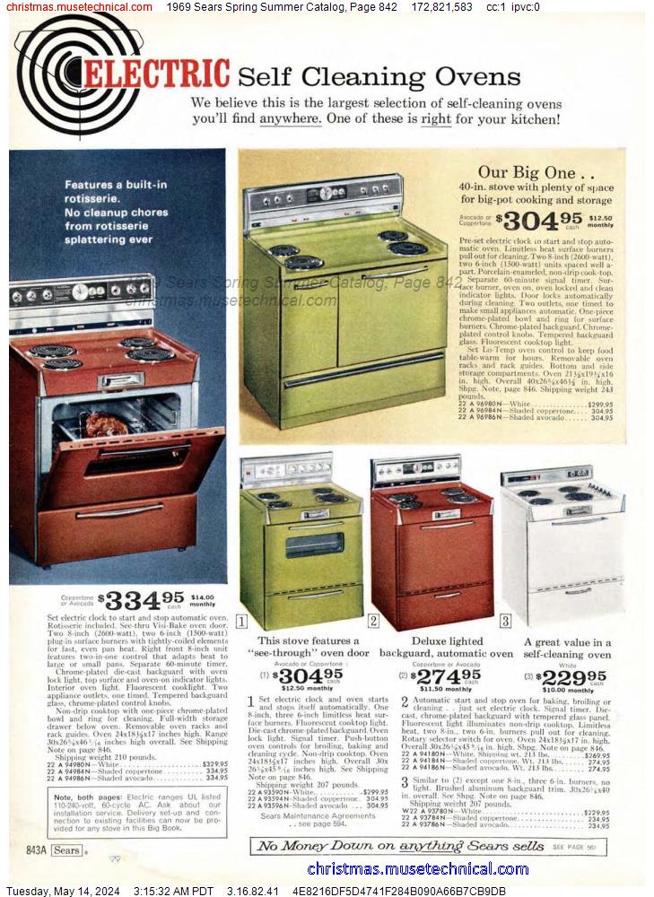 1969 Sears Spring Summer Catalog, Page 842