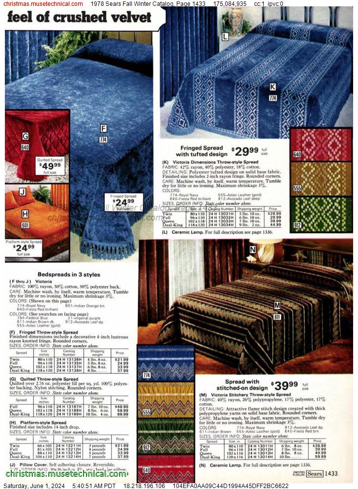 1978 Sears Fall Winter Catalog, Page 1433