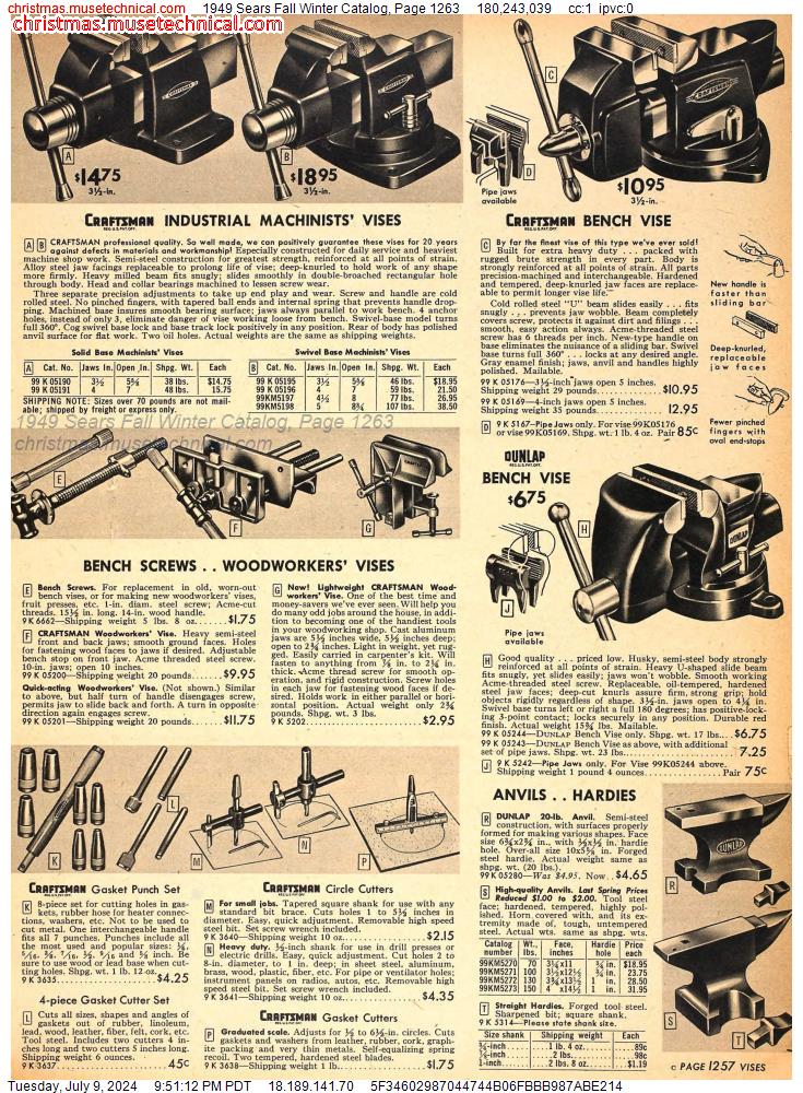 1949 Sears Fall Winter Catalog, Page 1263