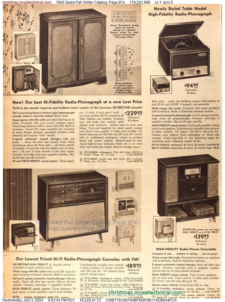 1955 Sears Fall Winter Catalog, Page 974