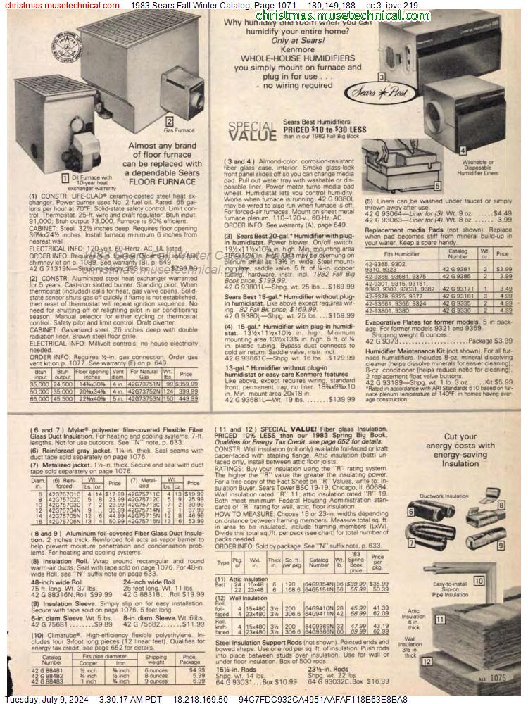 1983 Sears Fall Winter Catalog, Page 1071