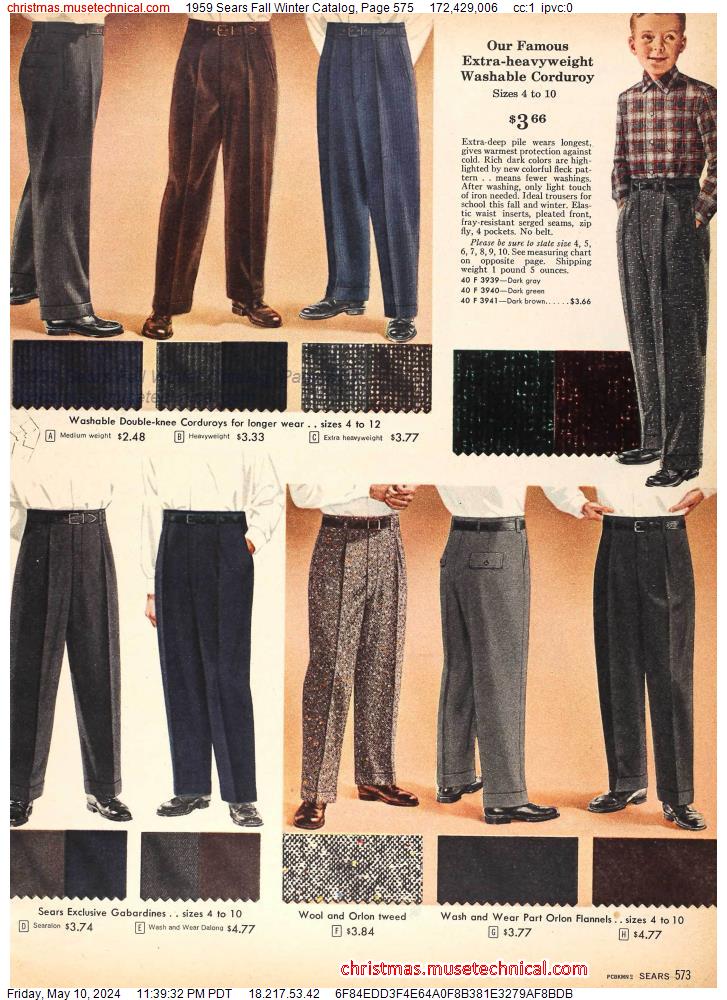 1959 Sears Fall Winter Catalog, Page 575