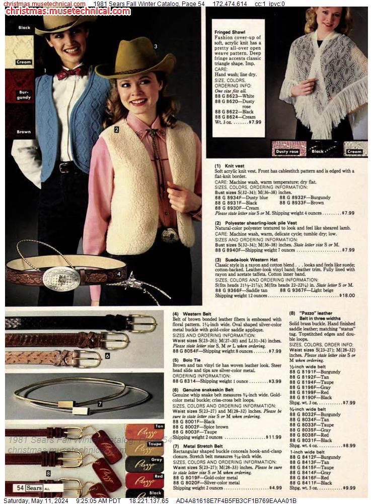 1981 Sears Fall Winter Catalog, Page 54