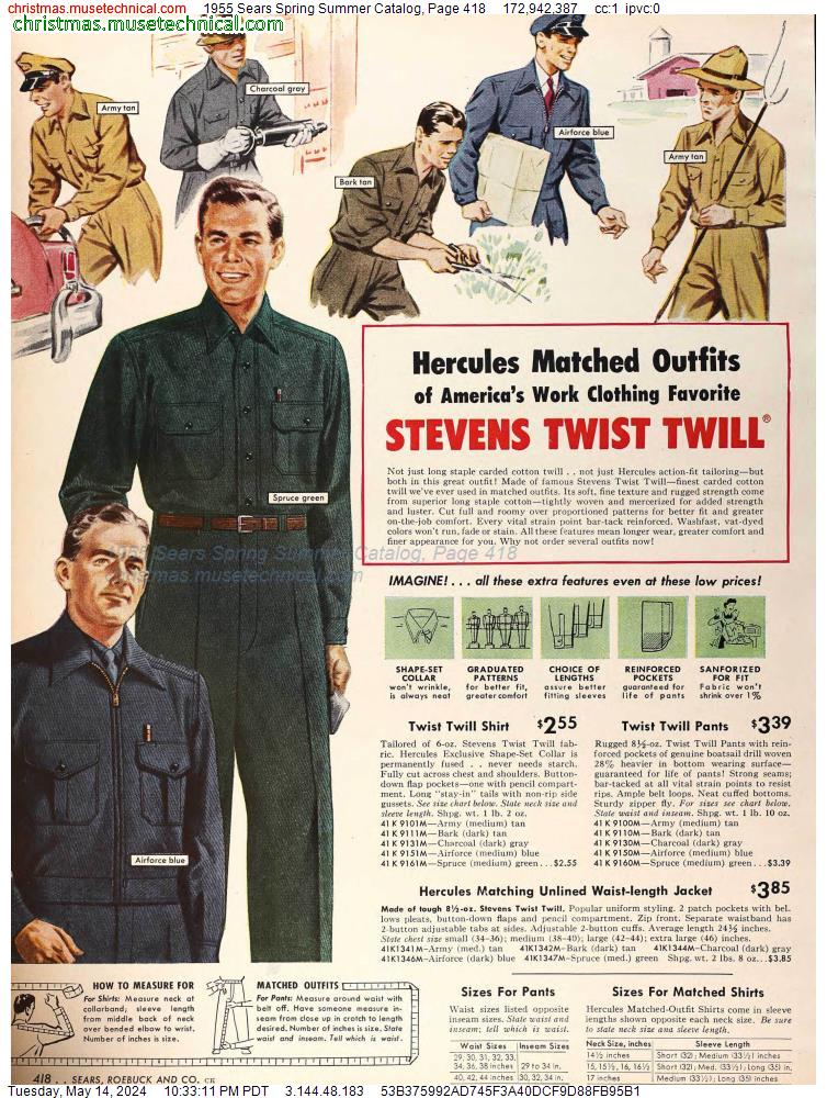 1955 Sears Spring Summer Catalog, Page 418