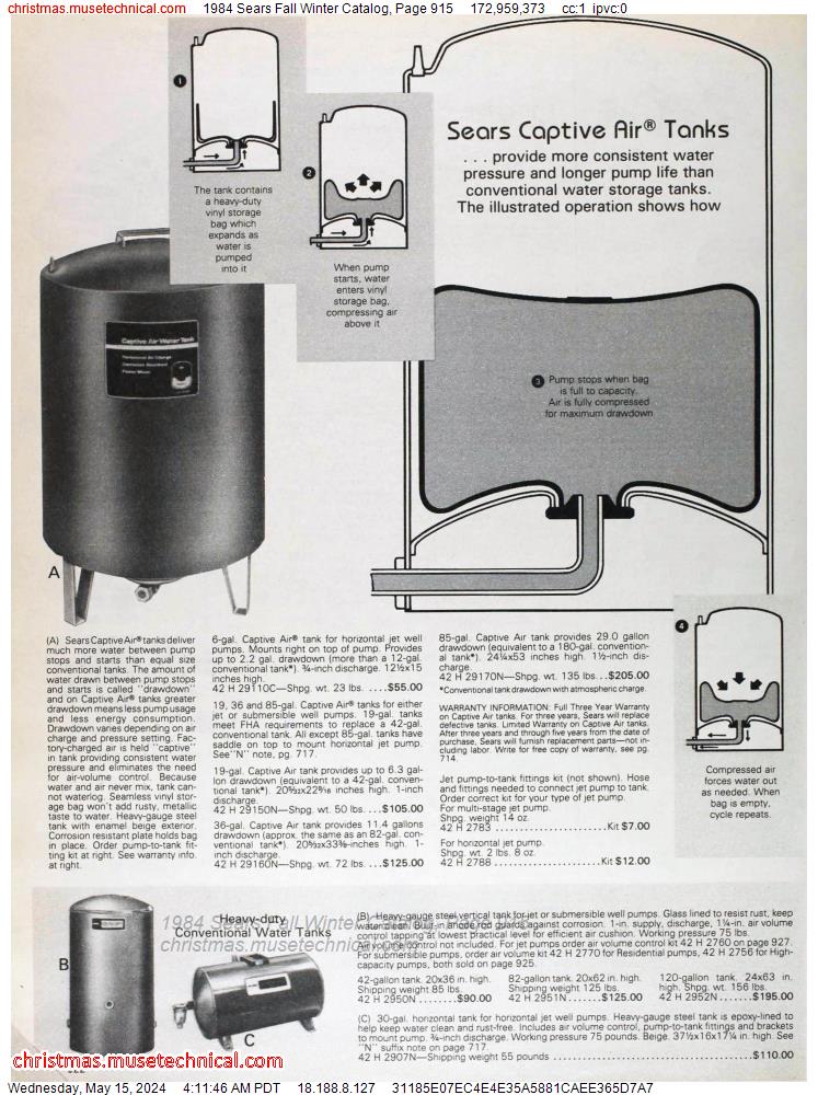 1984 Sears Fall Winter Catalog, Page 915