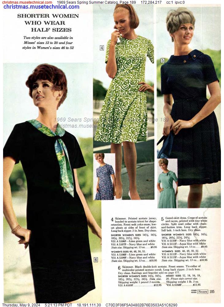 1969 Sears Spring Summer Catalog, Page 189