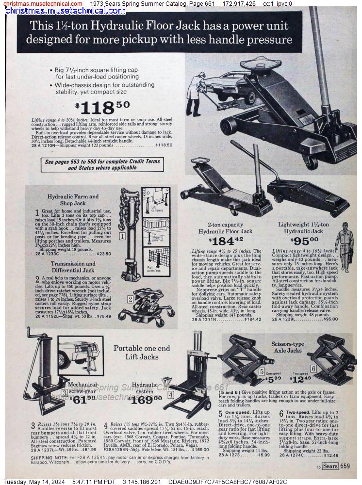 1973 Sears Spring Summer Catalog, Page 661