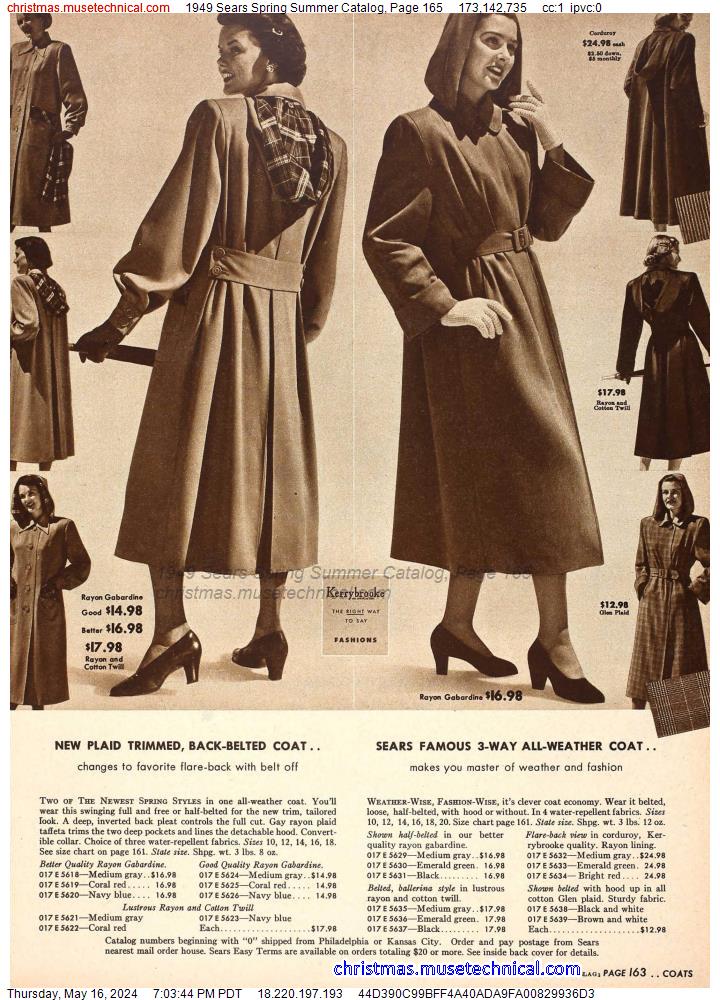 1949 Sears Spring Summer Catalog, Page 165