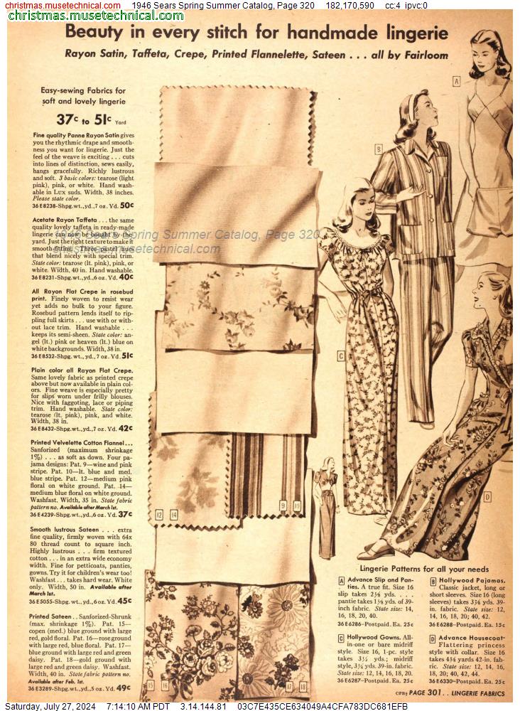 1946 Sears Spring Summer Catalog, Page 320