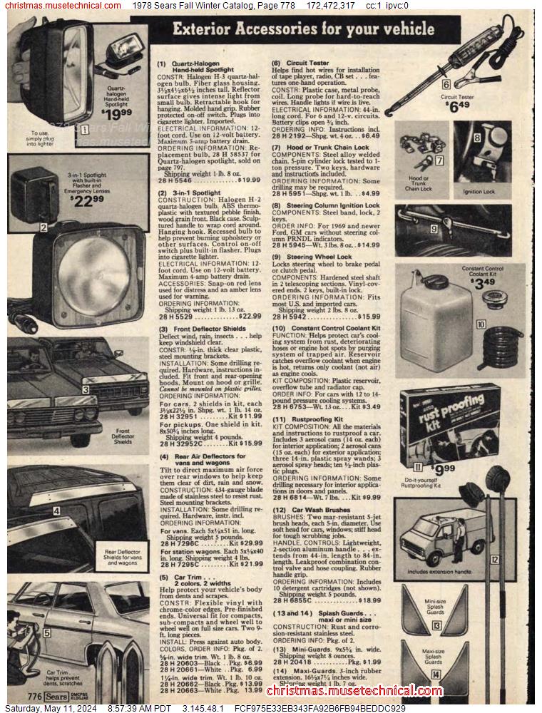 1978 Sears Fall Winter Catalog, Page 778