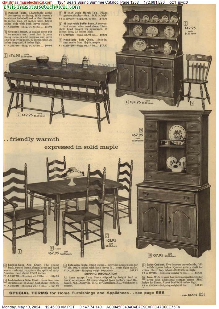 1961 Sears Spring Summer Catalog, Page 1253