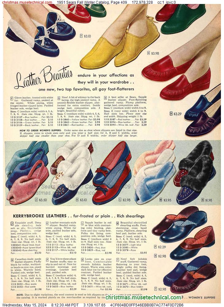 1951 Sears Fall Winter Catalog, Page 409