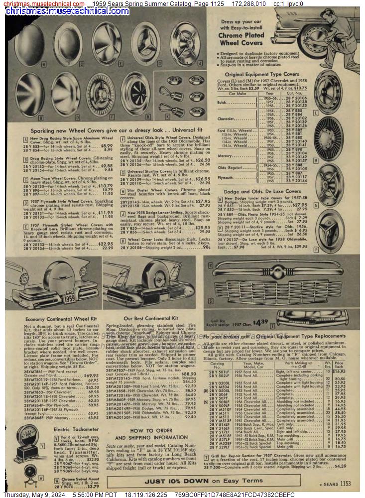 1959 Sears Spring Summer Catalog, Page 1125