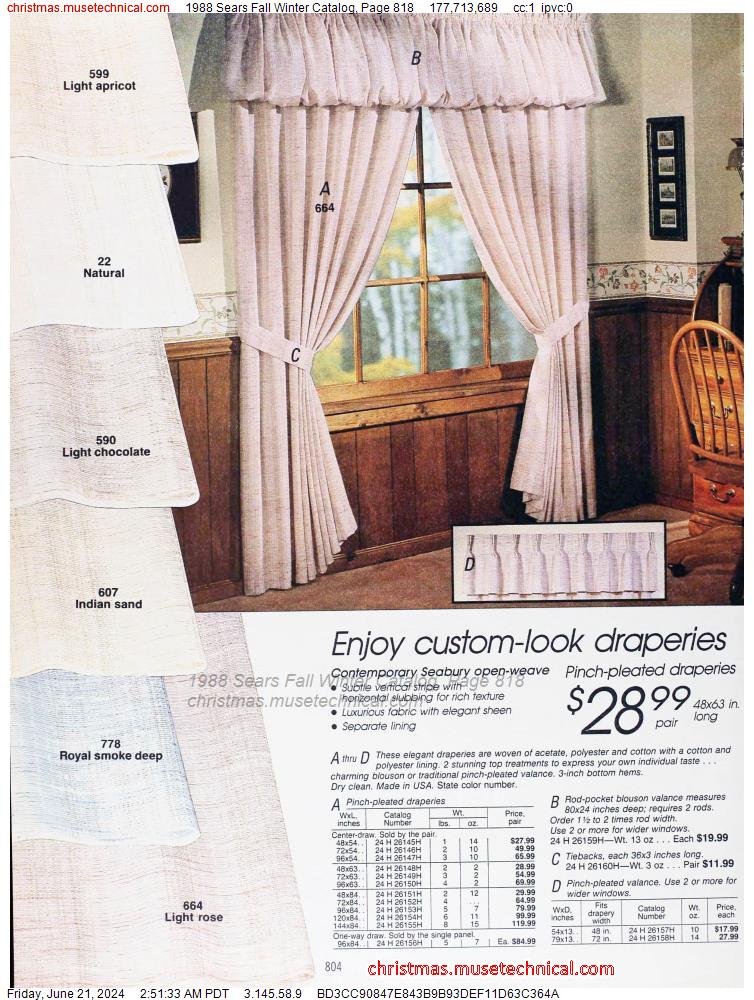 1988 Sears Fall Winter Catalog, Page 818