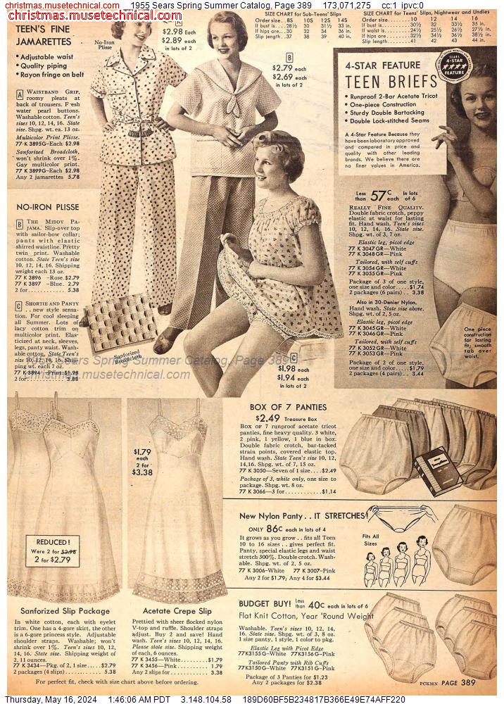 1955 Sears Spring Summer Catalog, Page 389