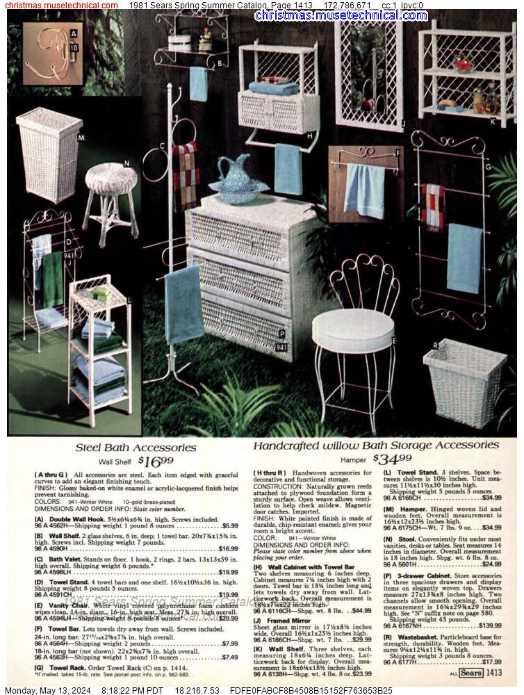 1981 Sears Spring Summer Catalog, Page 1413