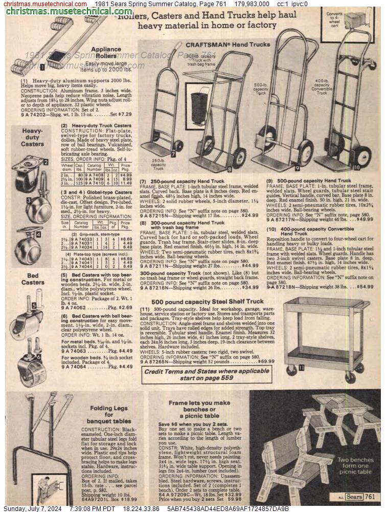 1981 Sears Spring Summer Catalog, Page 761