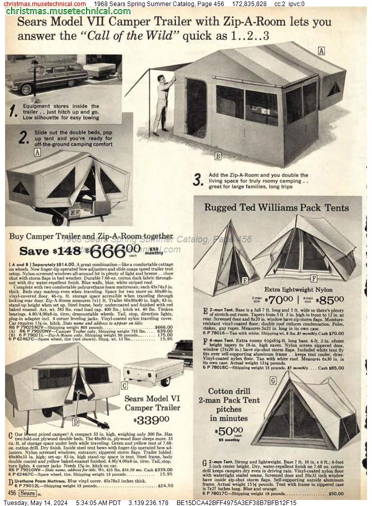 1968 Sears Spring Summer Catalog, Page 456