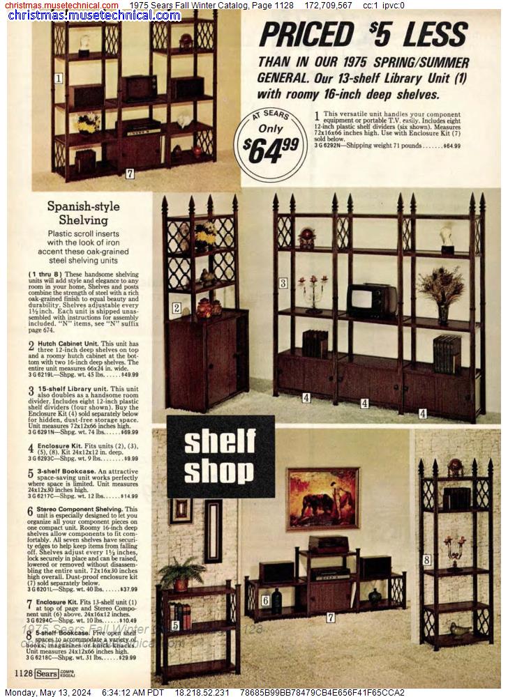 1975 Sears Fall Winter Catalog, Page 1128