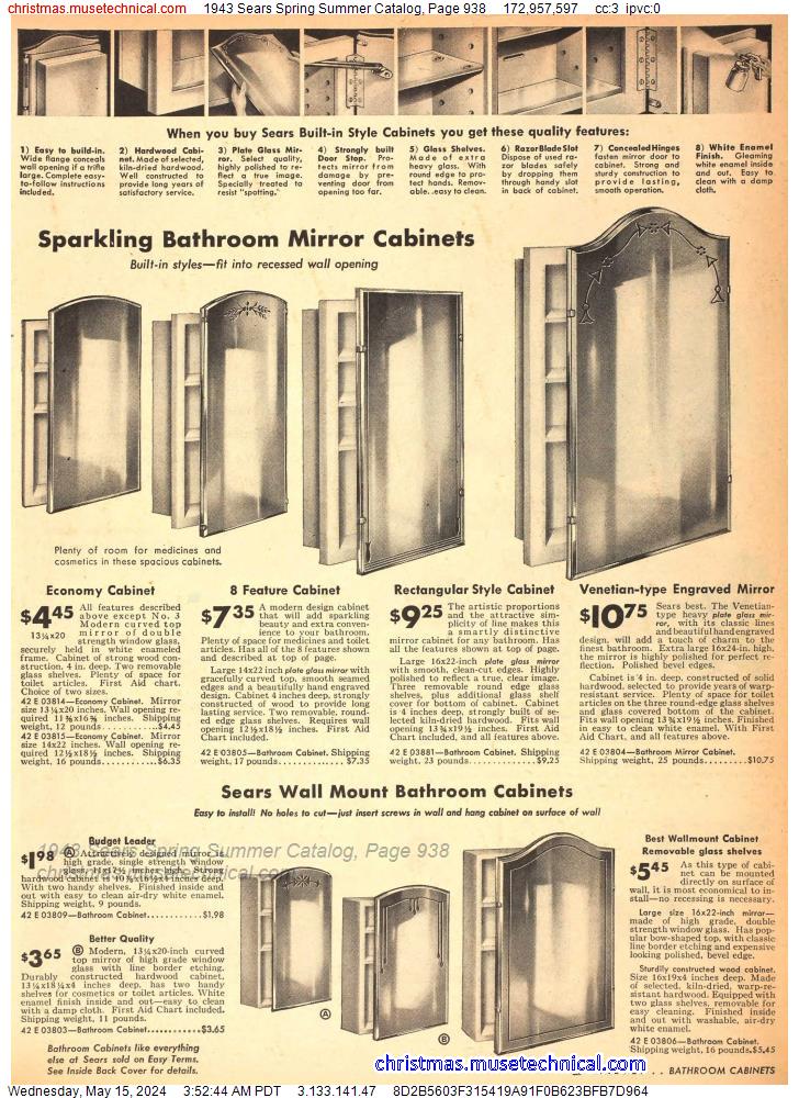 1943 Sears Spring Summer Catalog, Page 938