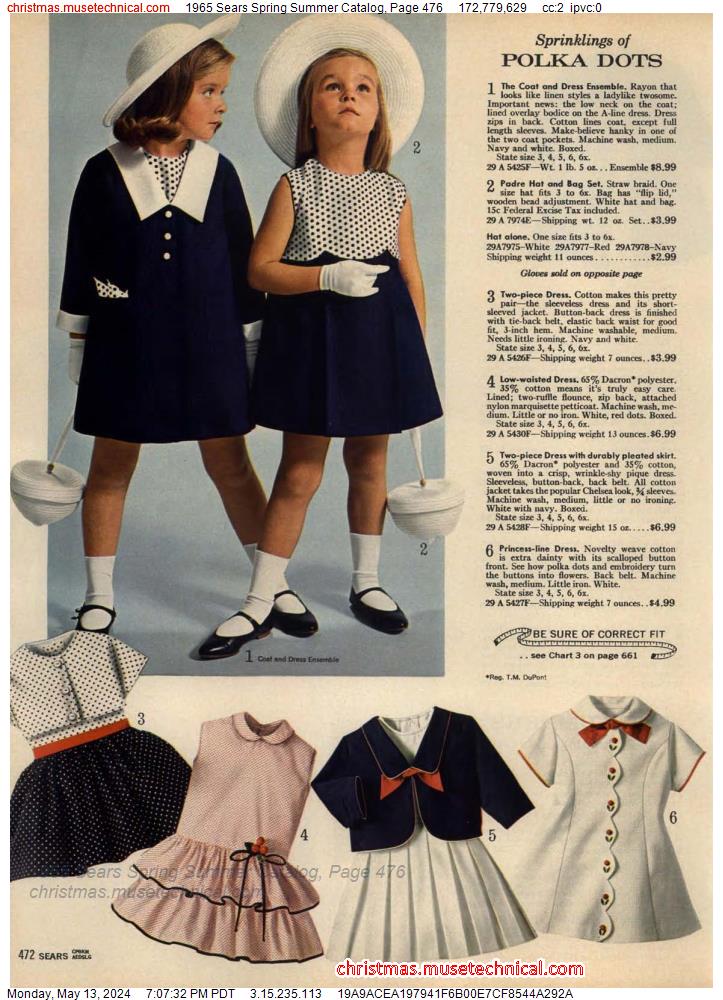1965 Sears Spring Summer Catalog, Page 476