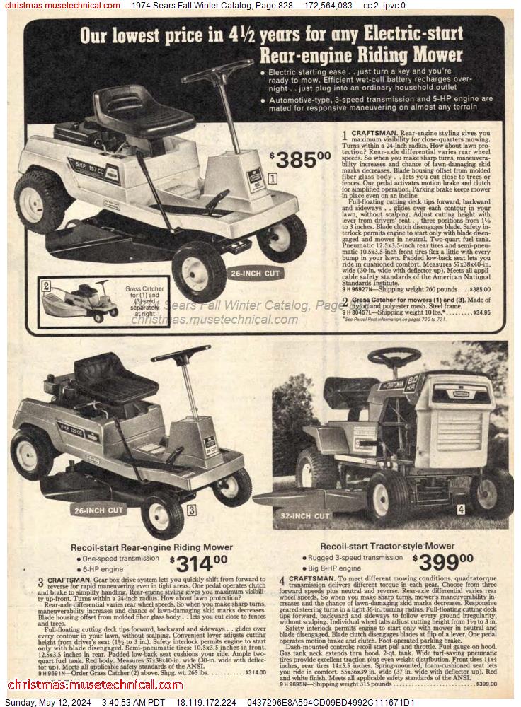 1974 Sears Fall Winter Catalog, Page 828
